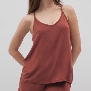 Soma Lightweight Rib Knit Pajama Cami M Spiced Mahogany